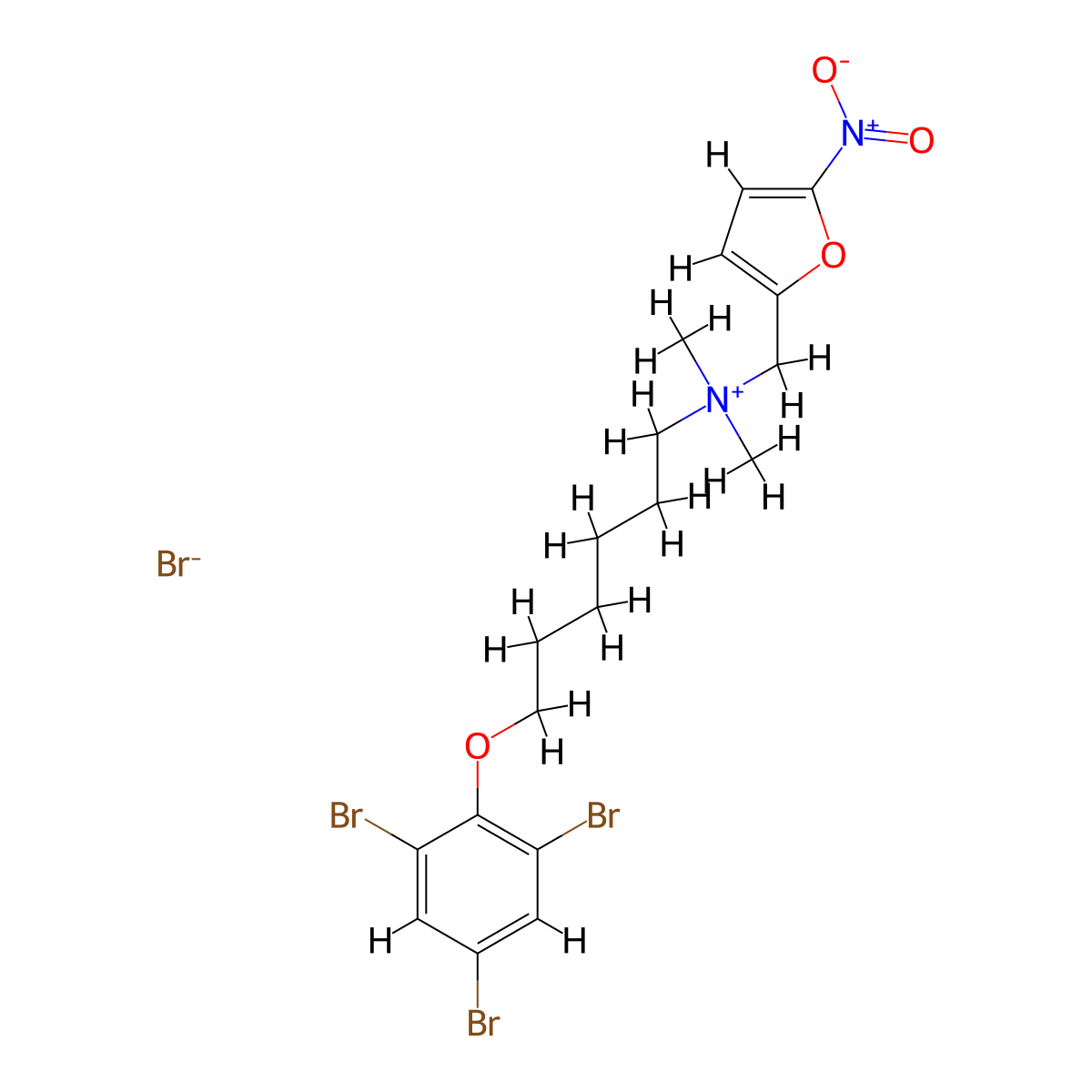 Ammonium, dimethyl(5-nitro-2-furfuryl)(6-(2,4,6-tribromophenoxy)hexyl)-, bromide molecular structure, CAS 60724-09-6