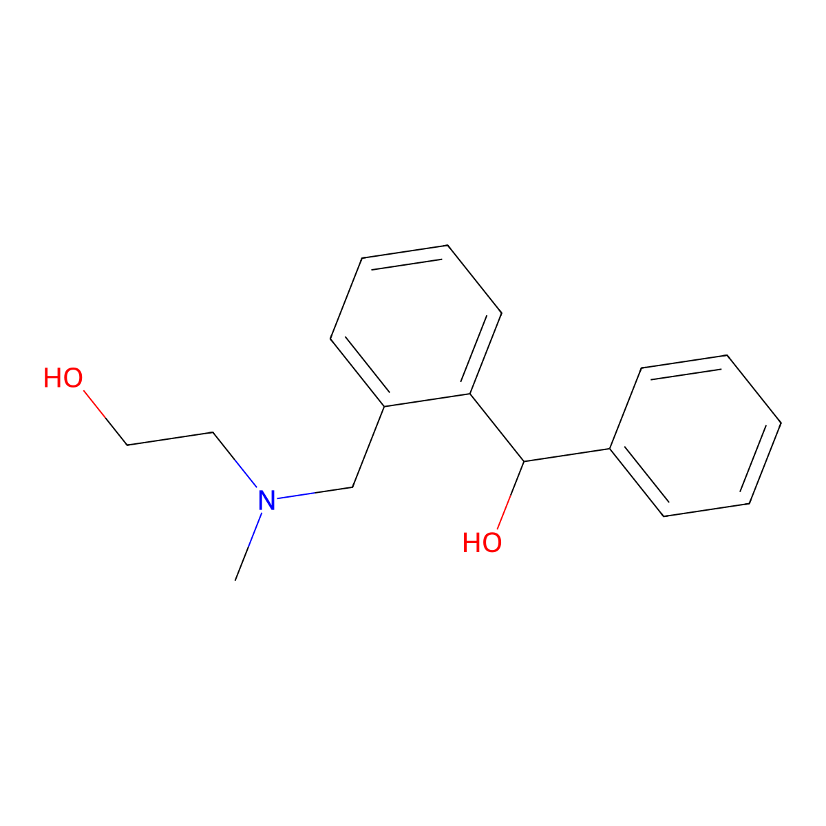 2-[[(2-Hydroxyethyl)methylamino]methyl]-alpha-phenylbenzenemethanol molecular structure, CAS 60725-36-2