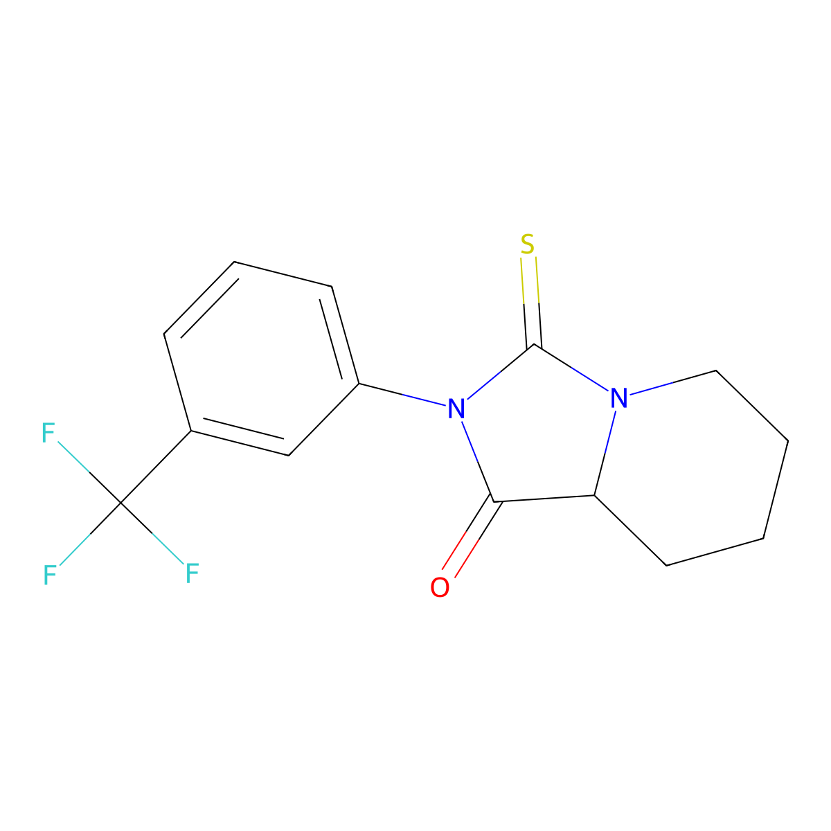 3-Thioxo-2-[3-(trifluoromethyl)phenyl]hexahydroimidazo[1,5-a]pyridin-1(5h)-one molecular structure, CAS 60725-93-1