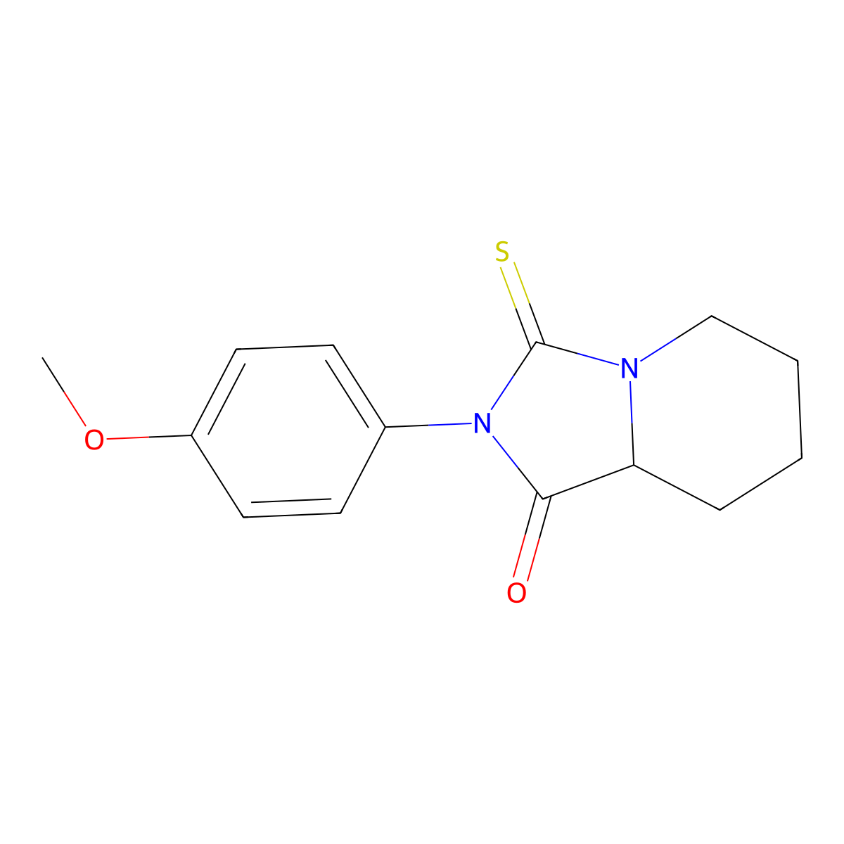 2-(4-Methoxyphenyl)-3-thioxohexahydroimidazo[1,5-a]pyridin-1(5h)-one molecular structure, CAS 60725-95-3