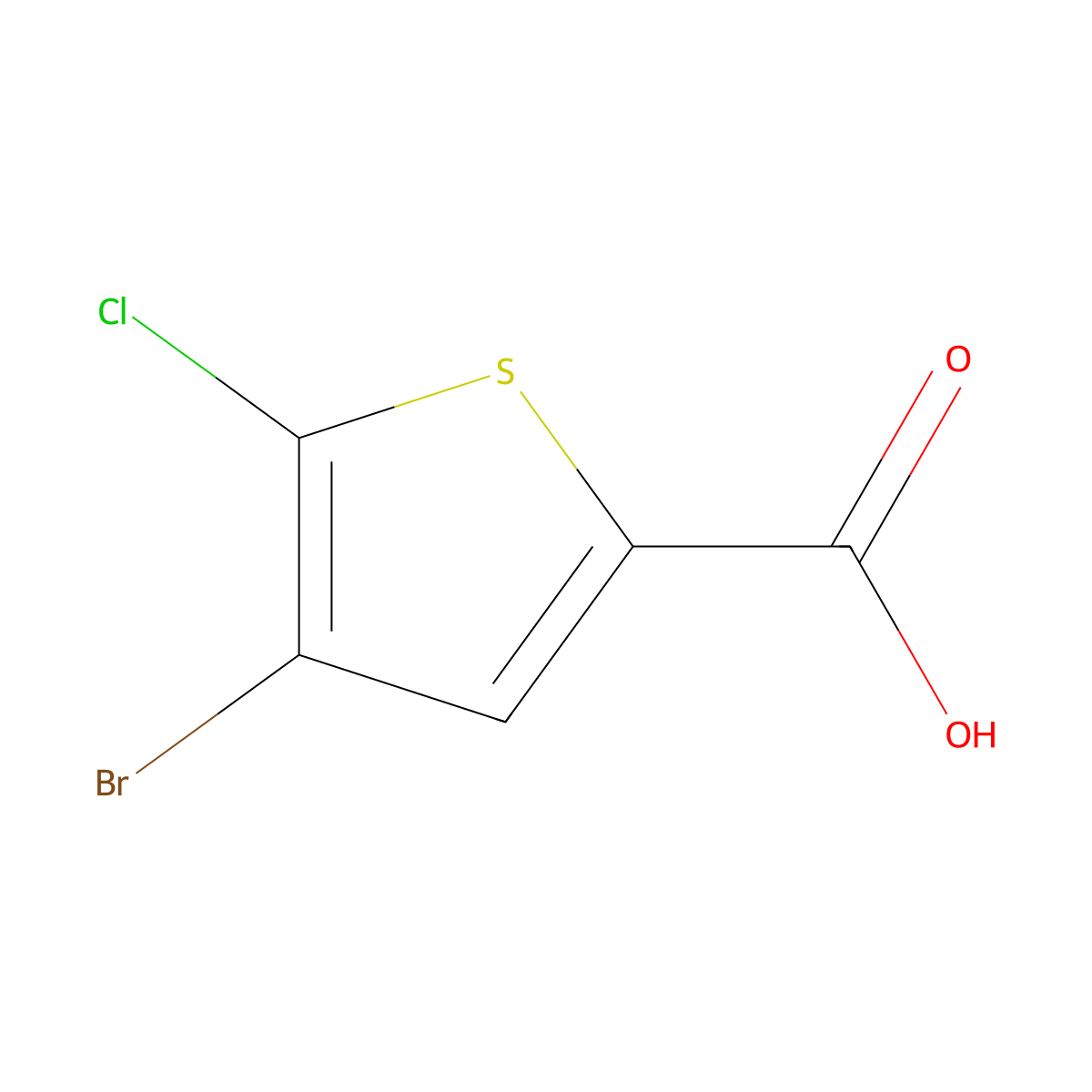 4-Bromo-5-chlorothiophene-2-carboxylic acid molecular structure, CAS 60729-37-5