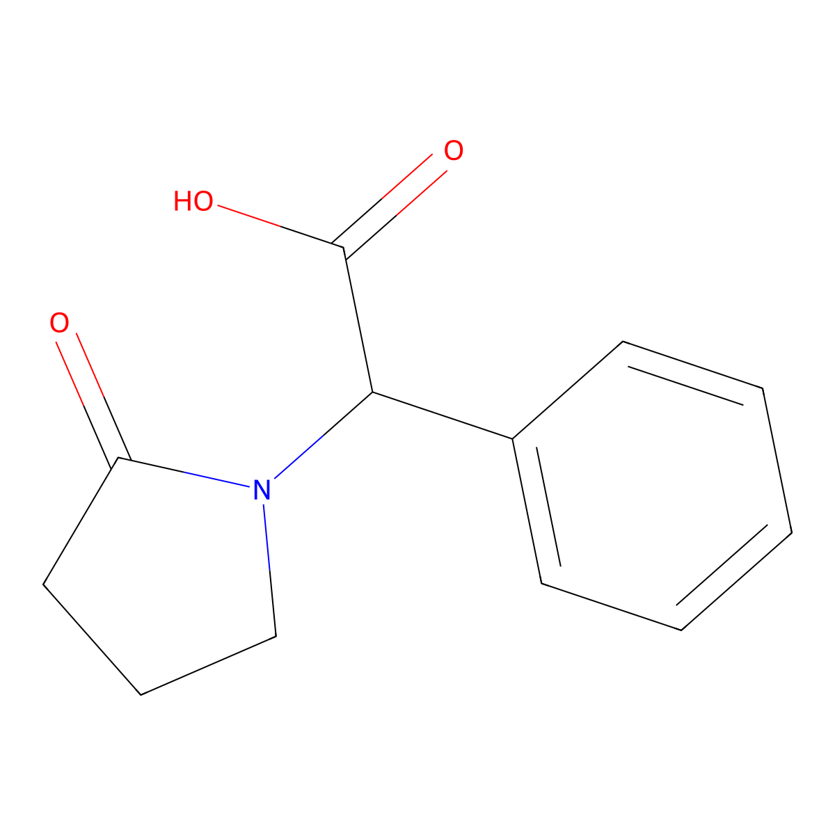 2-(2-Oxopyrrolidin-1-yl)-2-phenylacetic acid molecular structure, CAS 60729-82-0