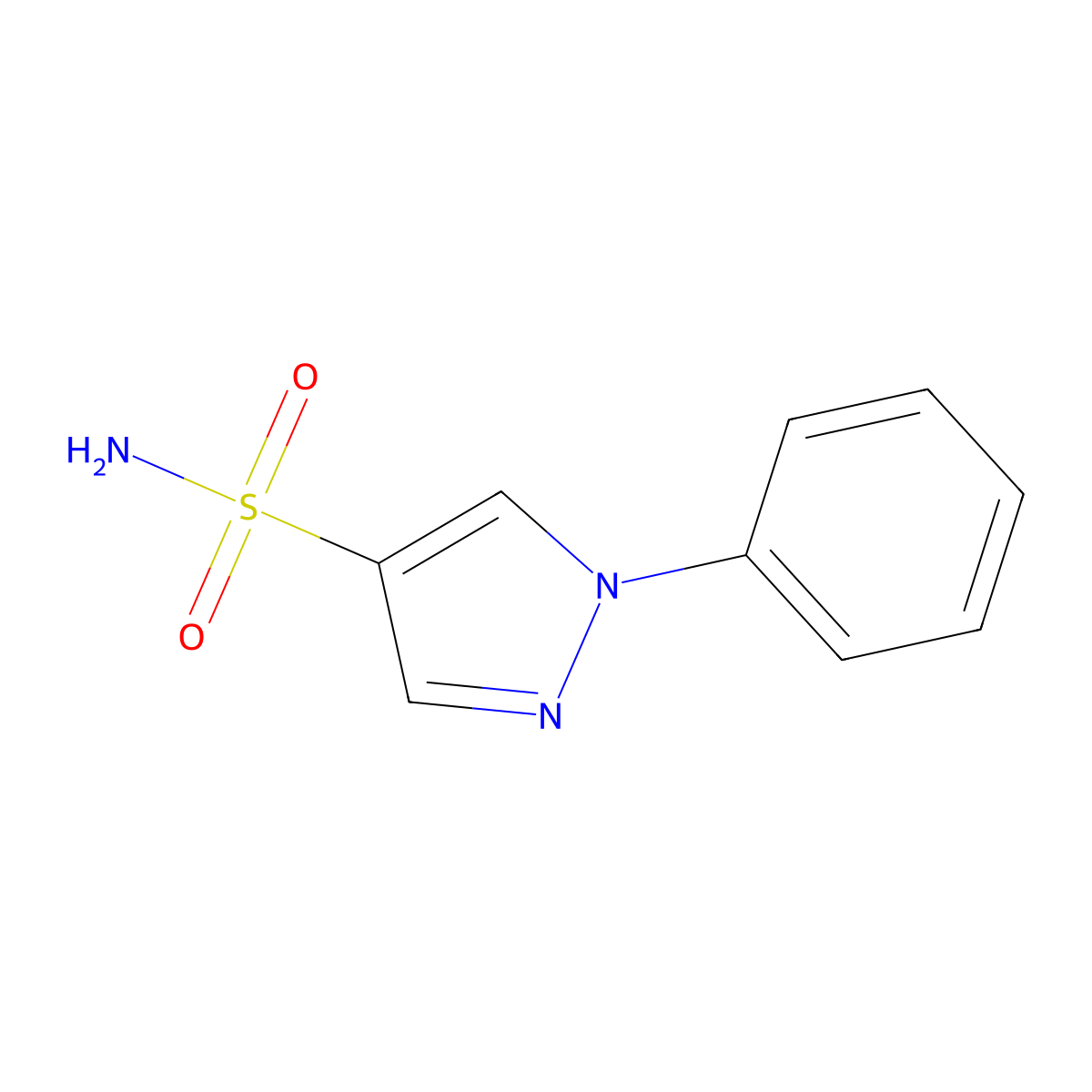 1-phenyl-1H-pyrazole-4-sulfonamide molecular structure, CAS 60729-96-6