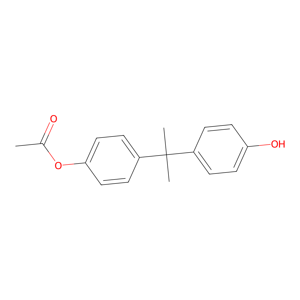 4-[2-(4-Hydroxyphenyl)prop-2-yl]phenyl acetate molecular structure, CAS 6073-09-2