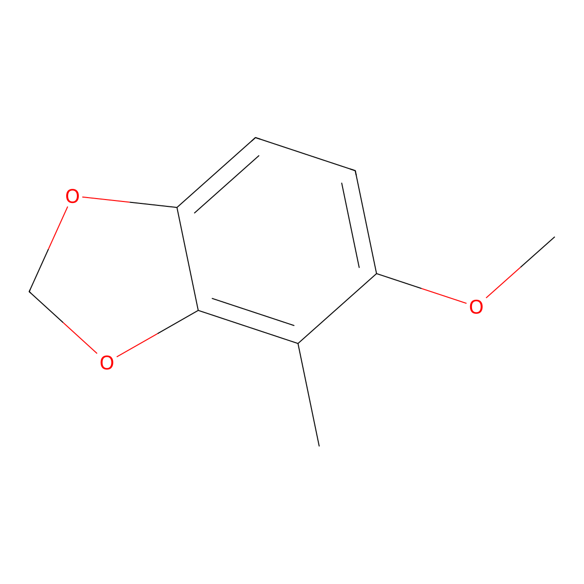 1,3-Benzodioxole, 5-methoxy-4-methyl- molecular structure, CAS 607351-59-7