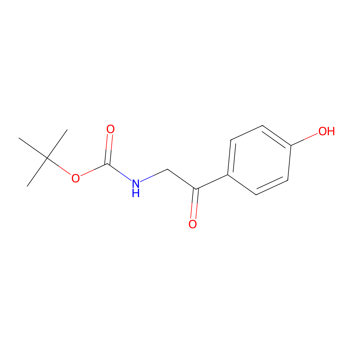 [2-(4-Hydroxy-phenyl)-2-oxo-ethyl]-carbamic acid tert-butyl ester molecular structure, CAS 607358-50-9