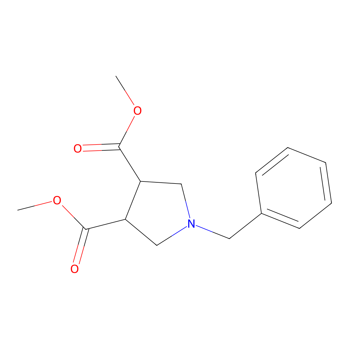 Dimethyl 1-benzylpyrrolidine-3,4-dicarboxylate molecular structure, CAS 607362-87-8