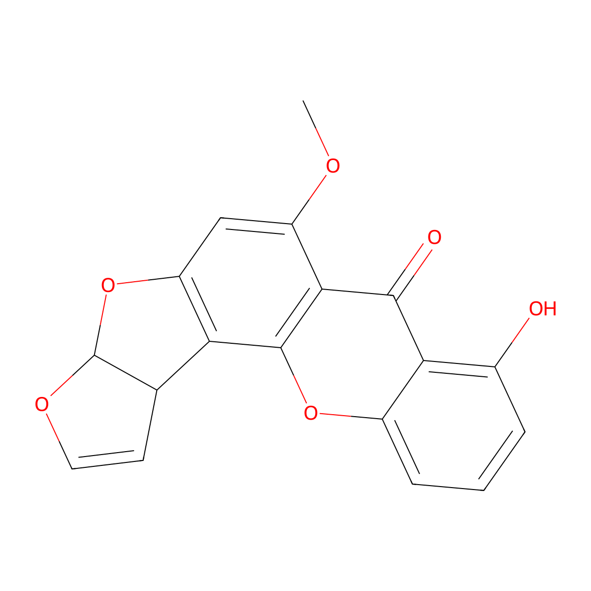 Sterigmatocystine molecular structure, CAS 607368-44-5