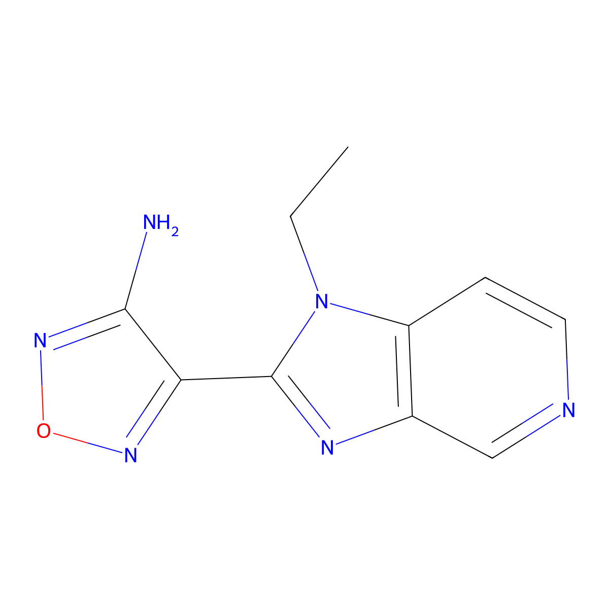 4-(1-ethyl-1H-imidazo[4,5-c]pyridin-2-yl)-1,2,5-oxadiazol-3-amine molecular structure, CAS 607368-87-6