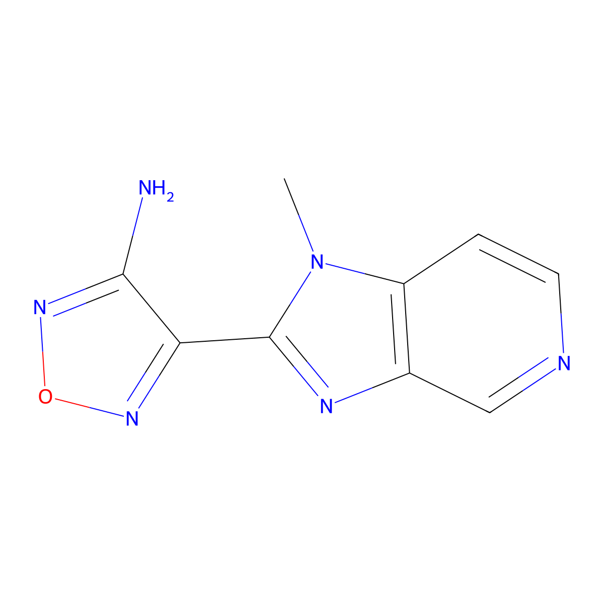 4-(1-methyl-1H-imidazo(4,5-c)pyridin-2-yl)-1,2,5-oxadiazol-3-amine molecular structure, CAS 607368-95-6