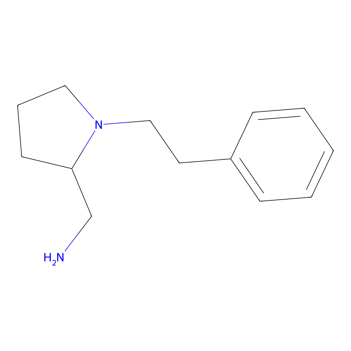 [1-(2-Phenylethyl)pyrrolidin-2-yl]methanamine molecular structure, CAS 60737-45-3