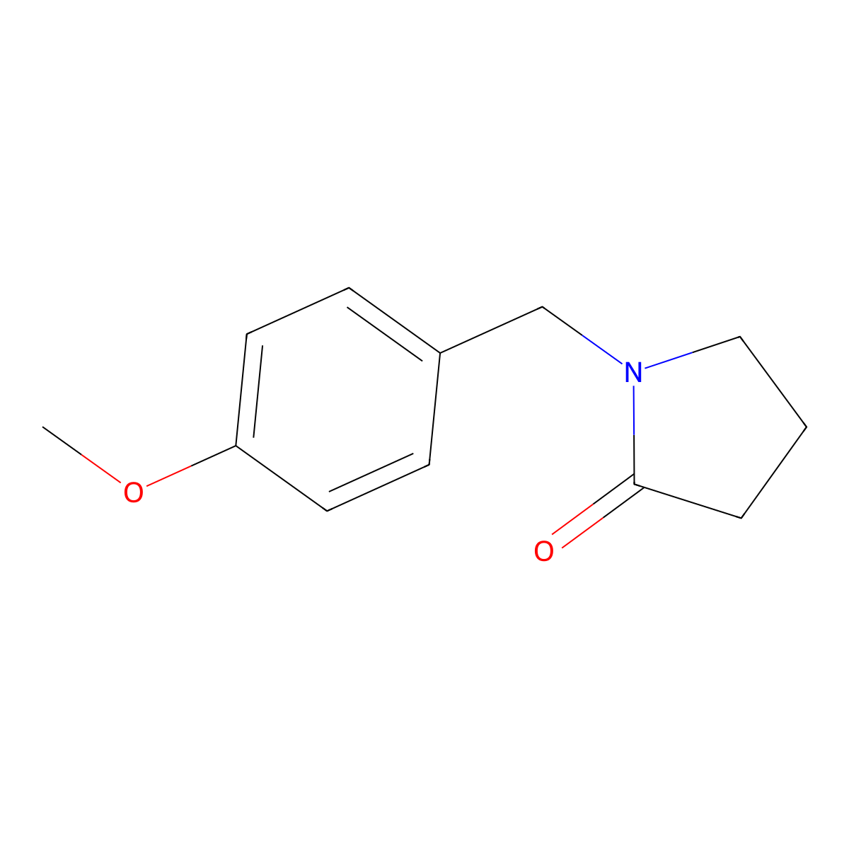 2-Pyrrolidinone, 1-((4-methoxyphenyl)methyl)- molecular structure, CAS 60737-65-7
