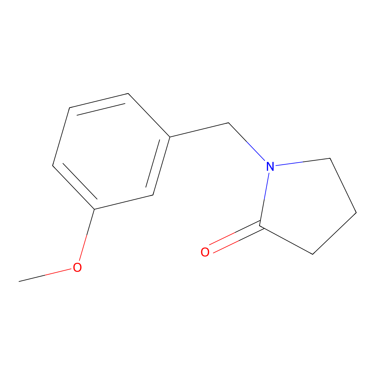 2-Pyrrolidinone, 1-((3-methoxyphenyl)methyl)- molecular structure, CAS 60737-66-8