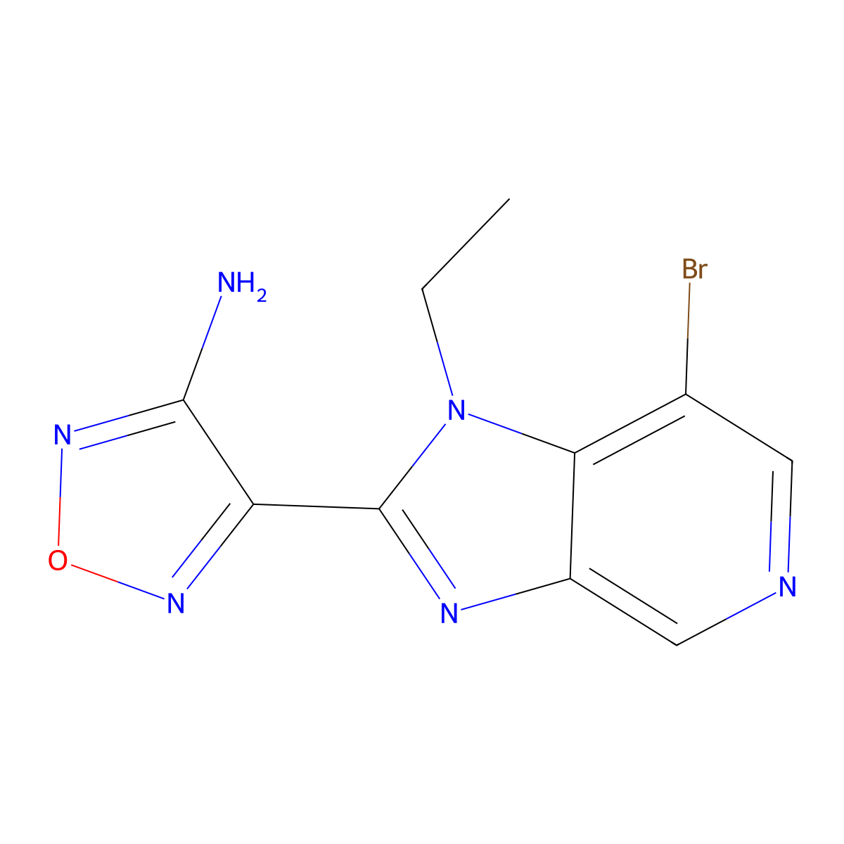 4-(7-Bromo-1-ethyl-1H-imidazo[4,5-c]pyridin-2-yl)-1,2,5-oxadiazol-3-amine molecular structure, CAS 607370-99-0