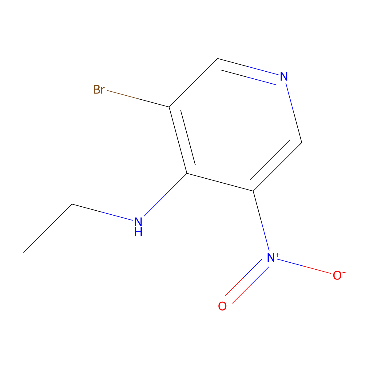 3-Bromo-N-ethyl-5-nitropyridin-4-amine molecular structure, CAS 607371-01-7