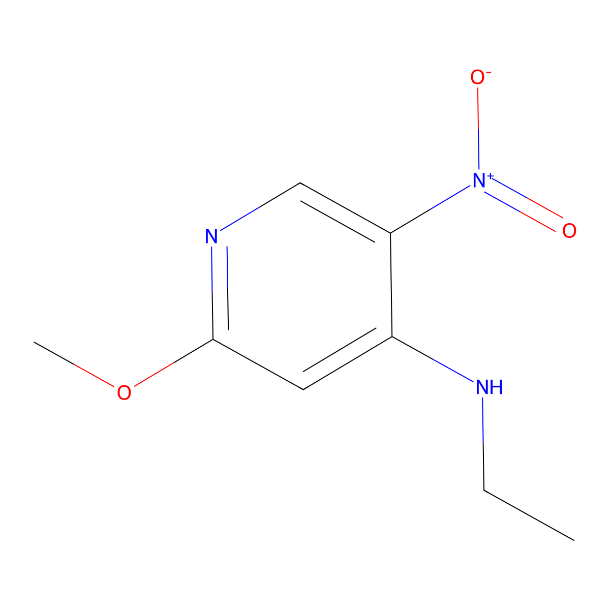 N-Ethyl-2-methoxy-5-nitropyridin-4-amine molecular structure, CAS 607373-90-0