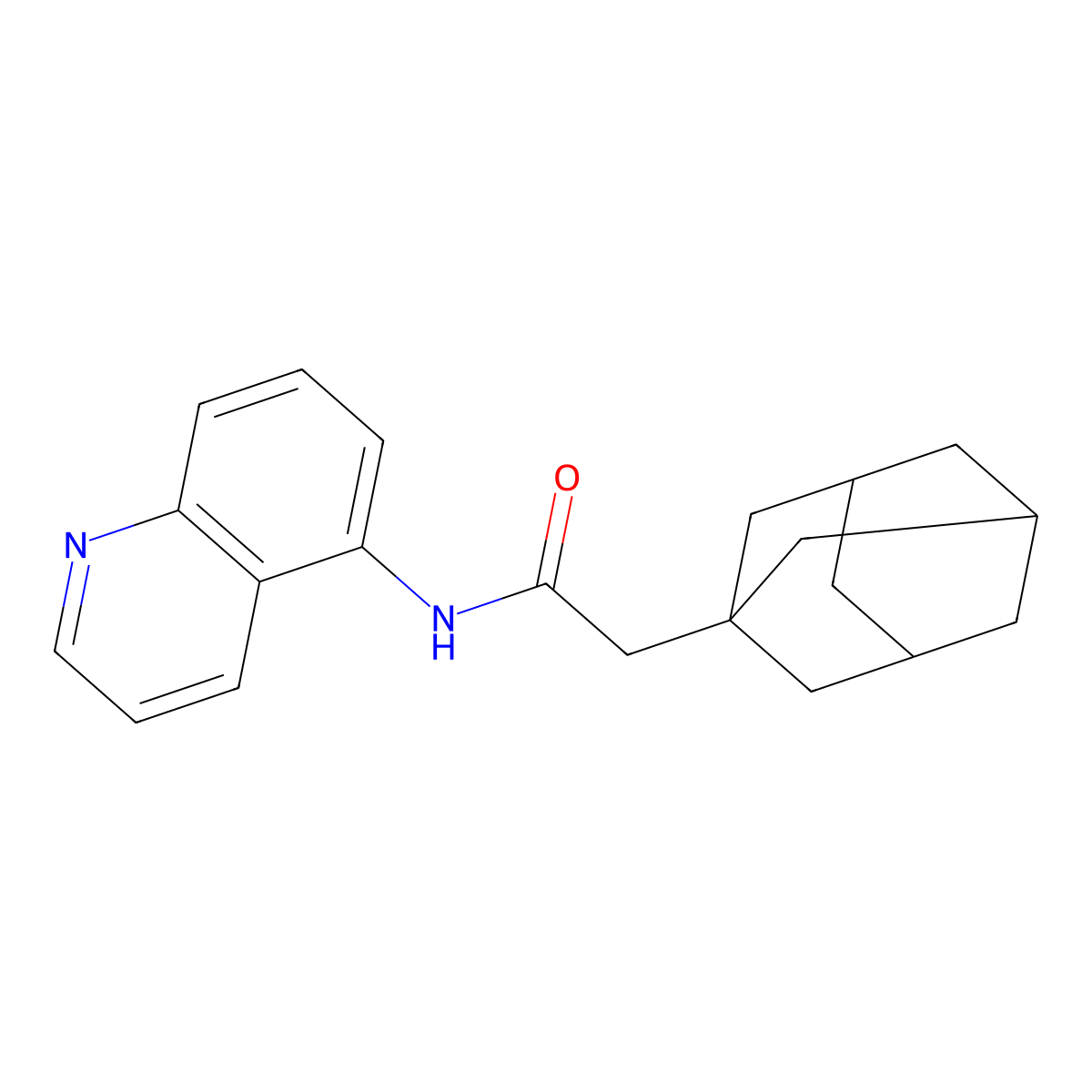 2-(1-adamantyl)-N-quinolin-5-ylacetamide molecular structure, CAS 607379-89-5