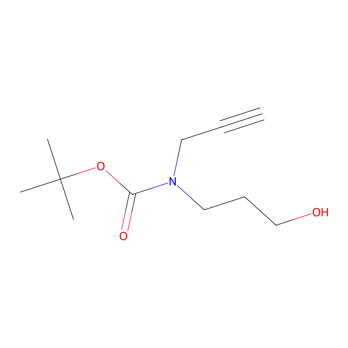 tert-butyl N-(3-hydroxypropyl)-N-(prop-2-yn-1-yl)carbamate molecular structure, CAS 607380-33-6