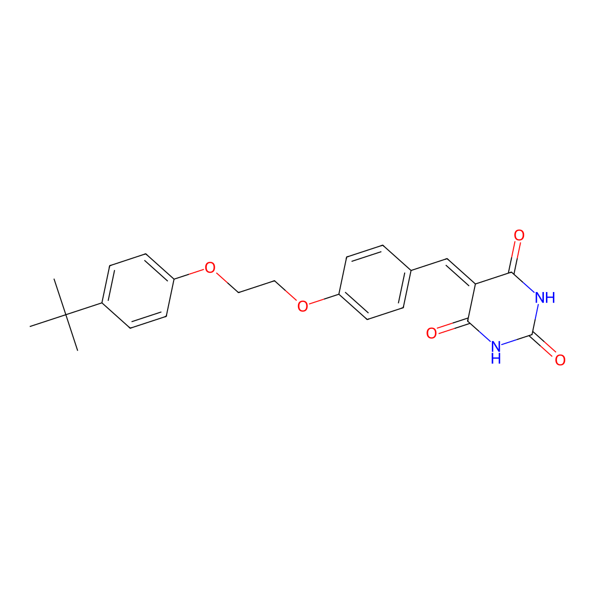 5-({4-[2-(4-Tert-butylphenoxy)ethoxy]phenyl}methylidene)-1,3-diazinane-2,4,6-trione molecular structure, CAS 6074-01-7