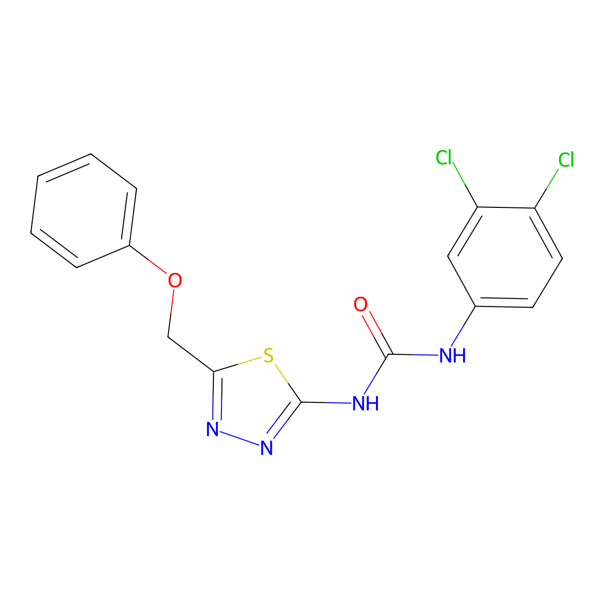 1-(3,4-Dichlorophenyl)-3-[5-(phenoxymethyl)-1,3,4-thiadiazol-2-yl]urea molecular structure, CAS 6074-04-0