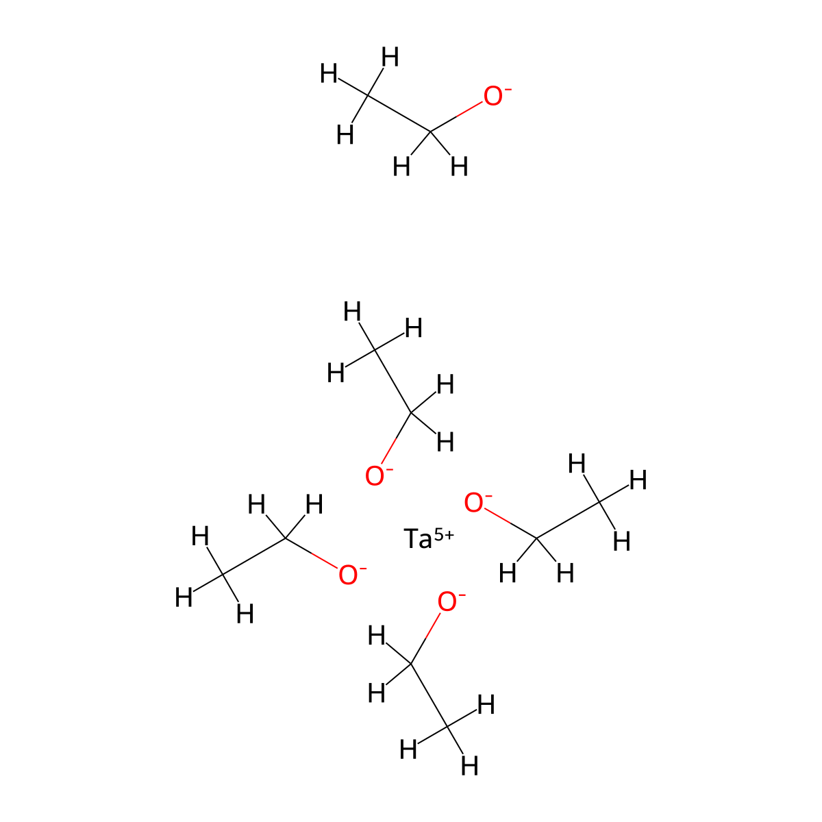 ethanol, tantalum(5+) salt molecular structure, CAS 6074-84-6