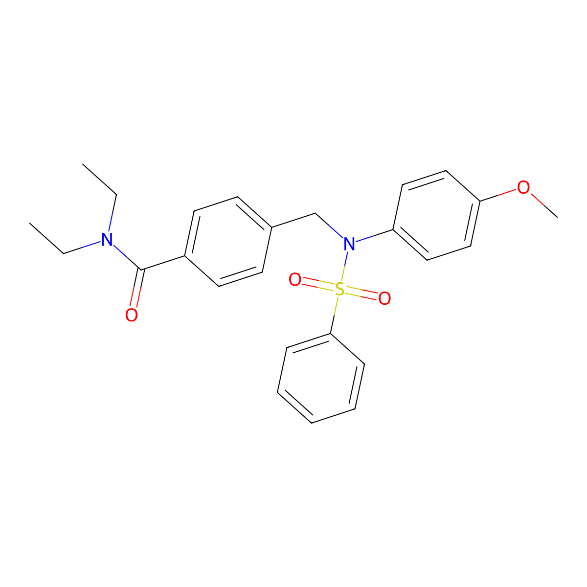 4-[[N-(benzenesulfonyl)-4-methoxyanilino]methyl]-N,N-diethylbenzamide molecular structure, CAS 6074-89-1