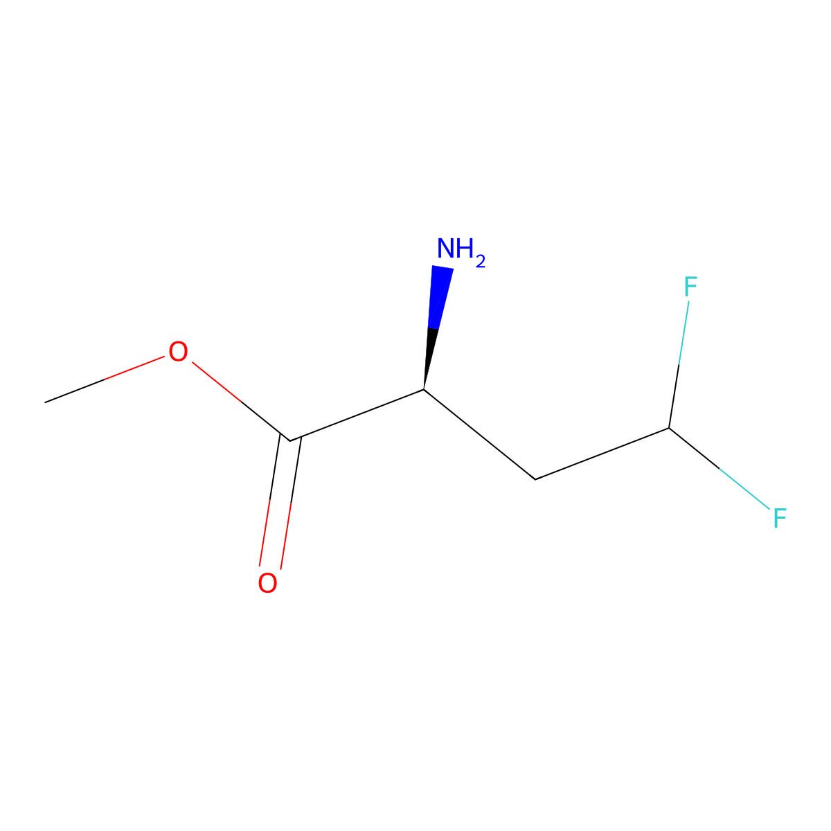methyl (2S)-2-amino-4,4-difluorobutanoate molecular structure, CAS 607403-55-4