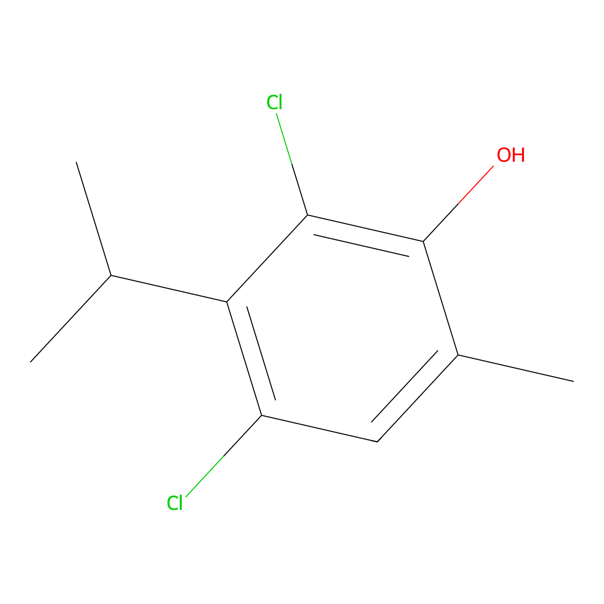 2,4-Dichloro-6-methyl-3-(1-methylethyl)phenol molecular structure, CAS 60741-51-7