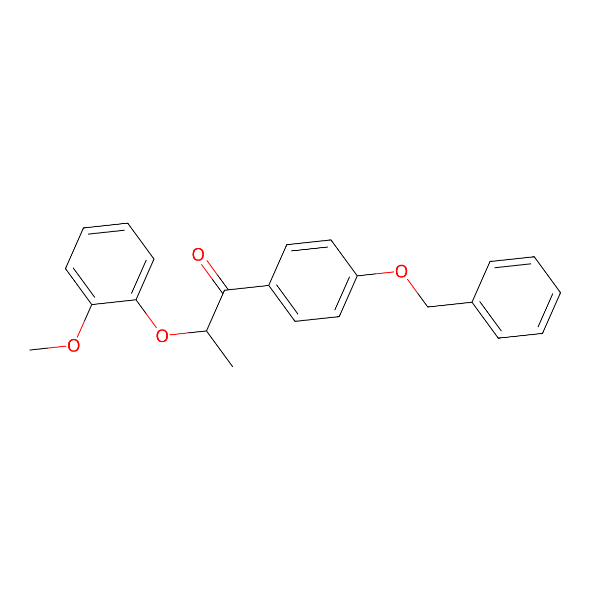2-(2-Methoxyphenoxy)-1-(4-phenylmethoxyphenyl)propan-1-one molecular structure, CAS 60742-78-1
