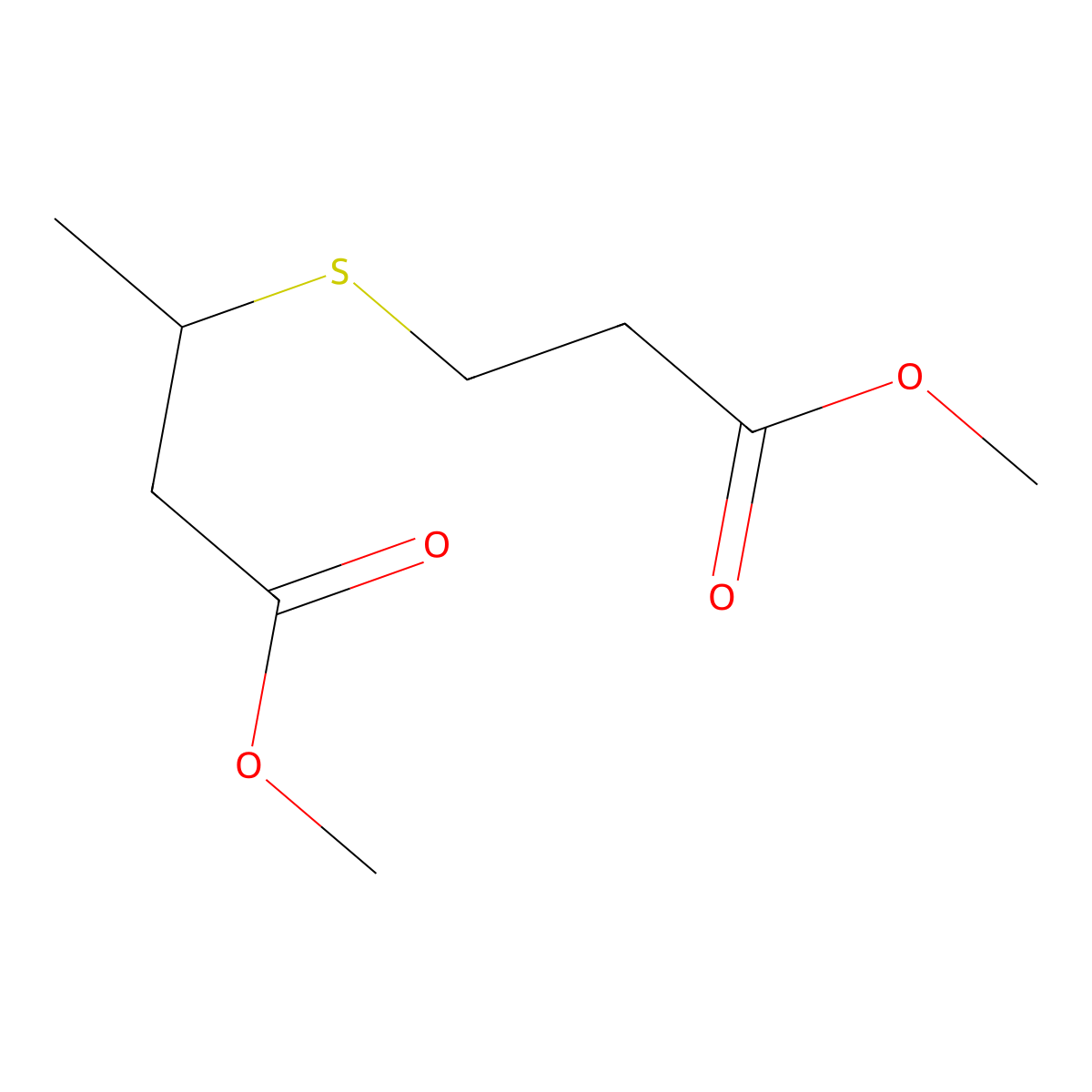 Methyl 3-[(3-methoxy-3-oxopropyl)sulfanyl]butanoate molecular structure, CAS 60743-24-0