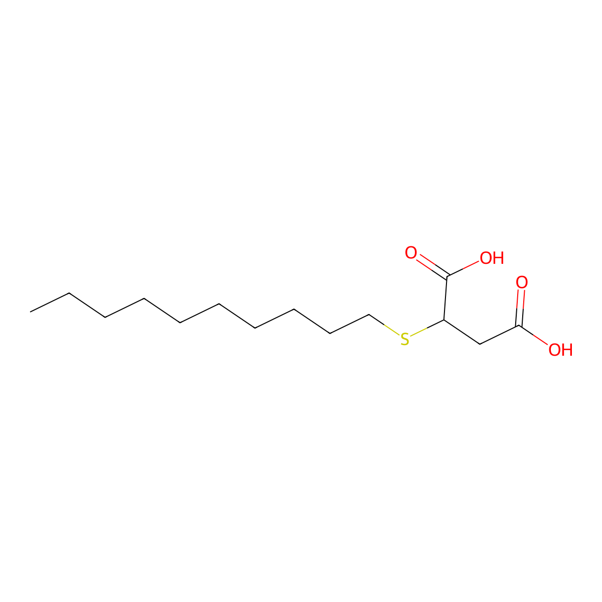 Butanedioic acid, (decylthio)- molecular structure, CAS 60745-27-9