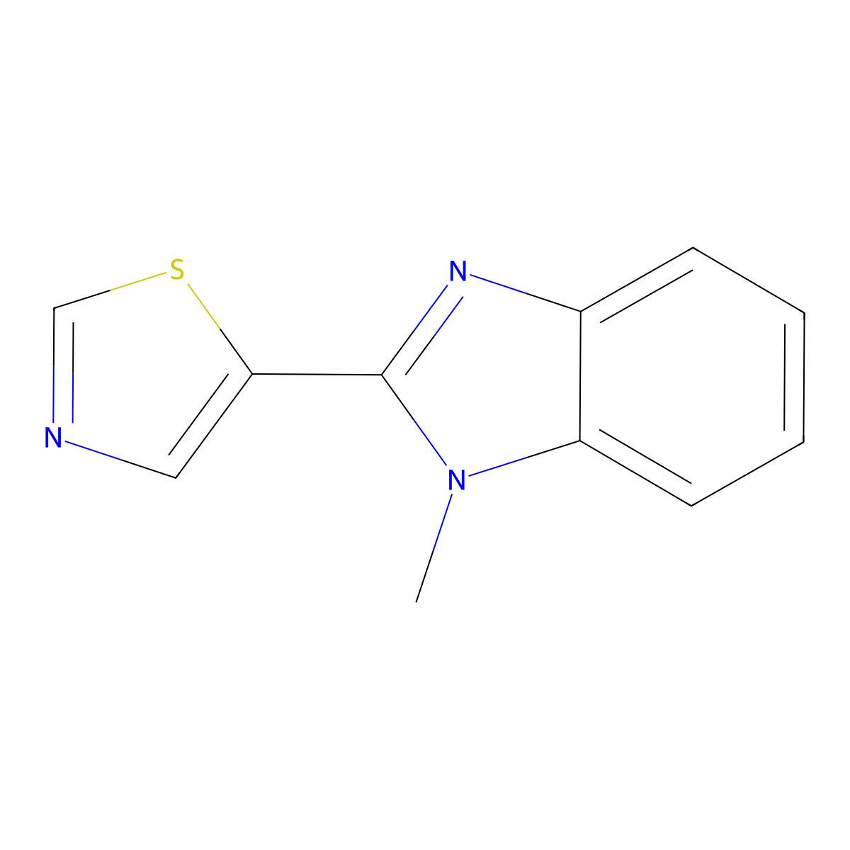 1H-Benzimidazole, 1-methyl-2-(5-thiazolyl)- molecular structure, CAS 60746-62-5