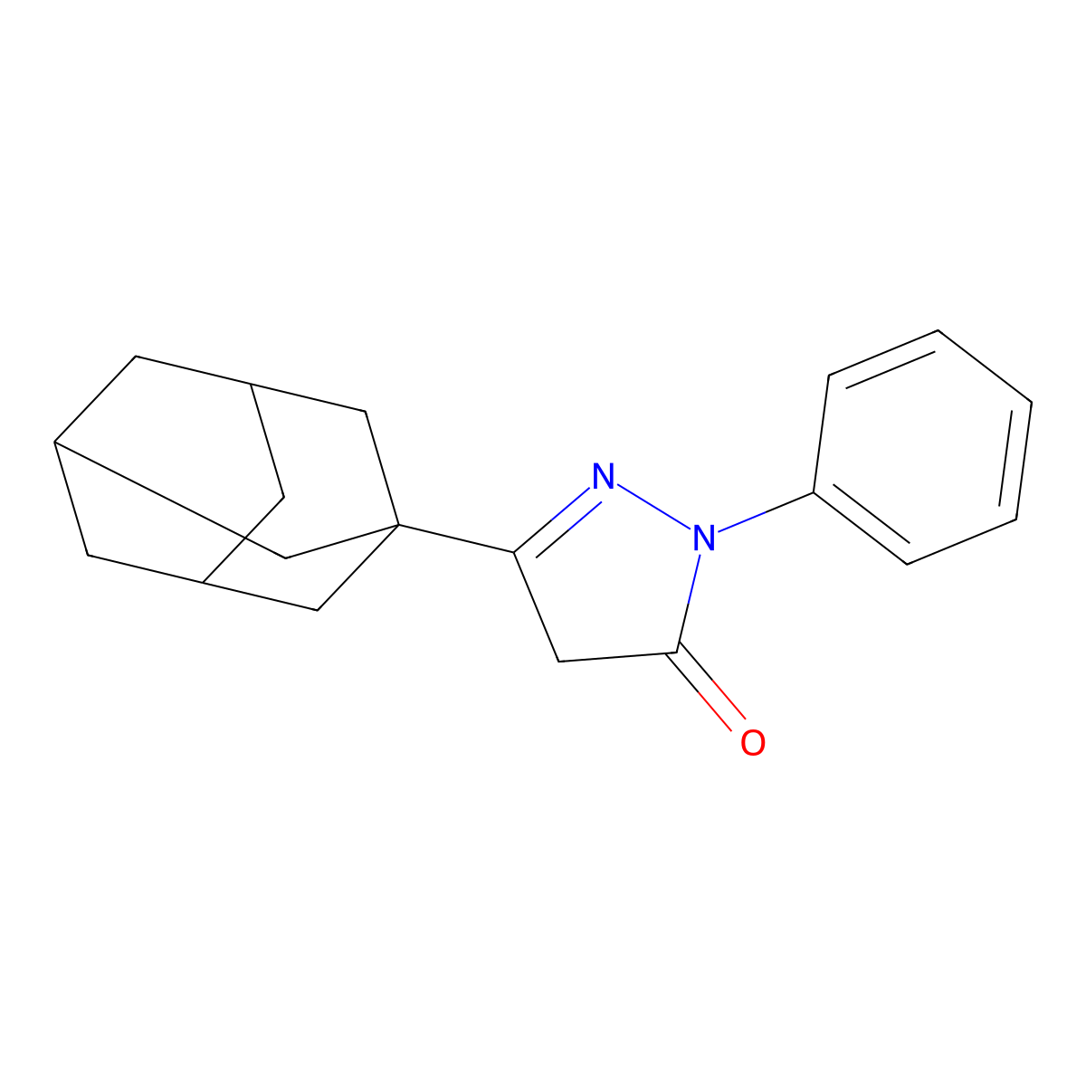 5-(1-adamantyl)-2-phenyl-4H-pyrazol-3-one molecular structure, CAS 6075-80-5