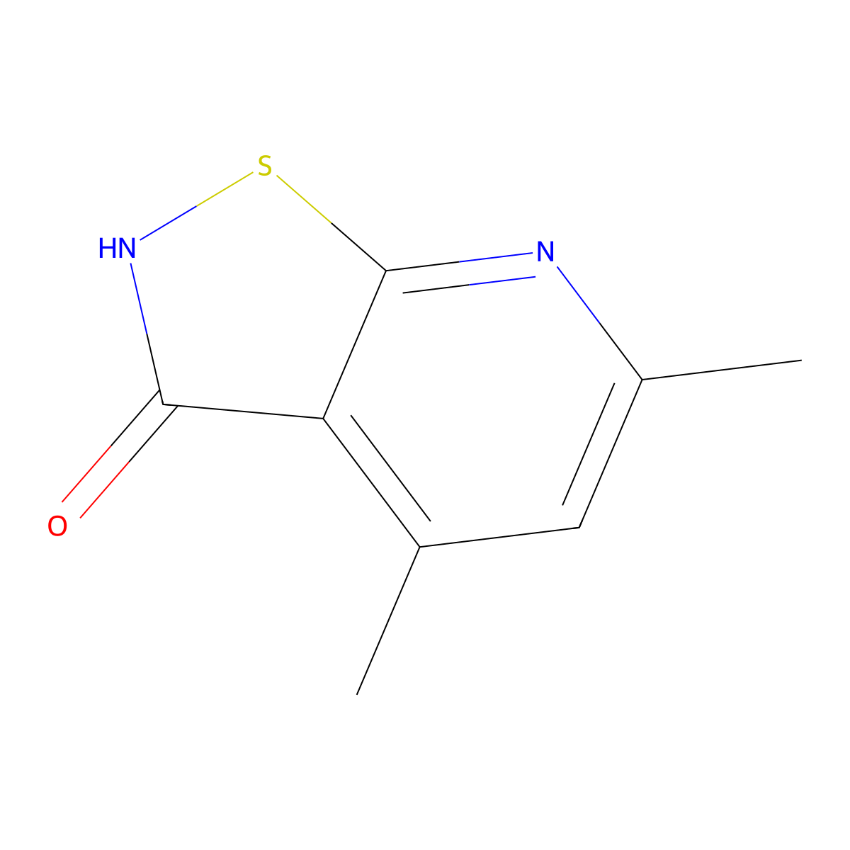 Isothiazolo(5,4-b)pyridin-3(2H)-one, 4,6-dimethyl- molecular structure, CAS 60750-75-6