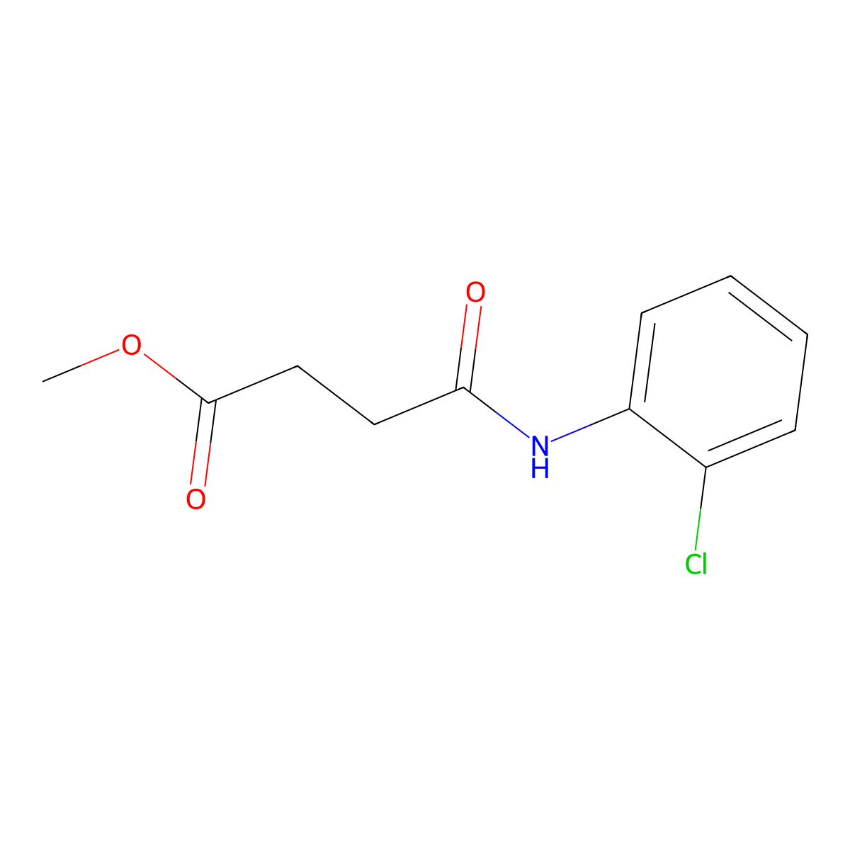 Methyl 4-(2-chloroanilino)-4-oxobutanoate molecular structure, CAS 60752-05-8