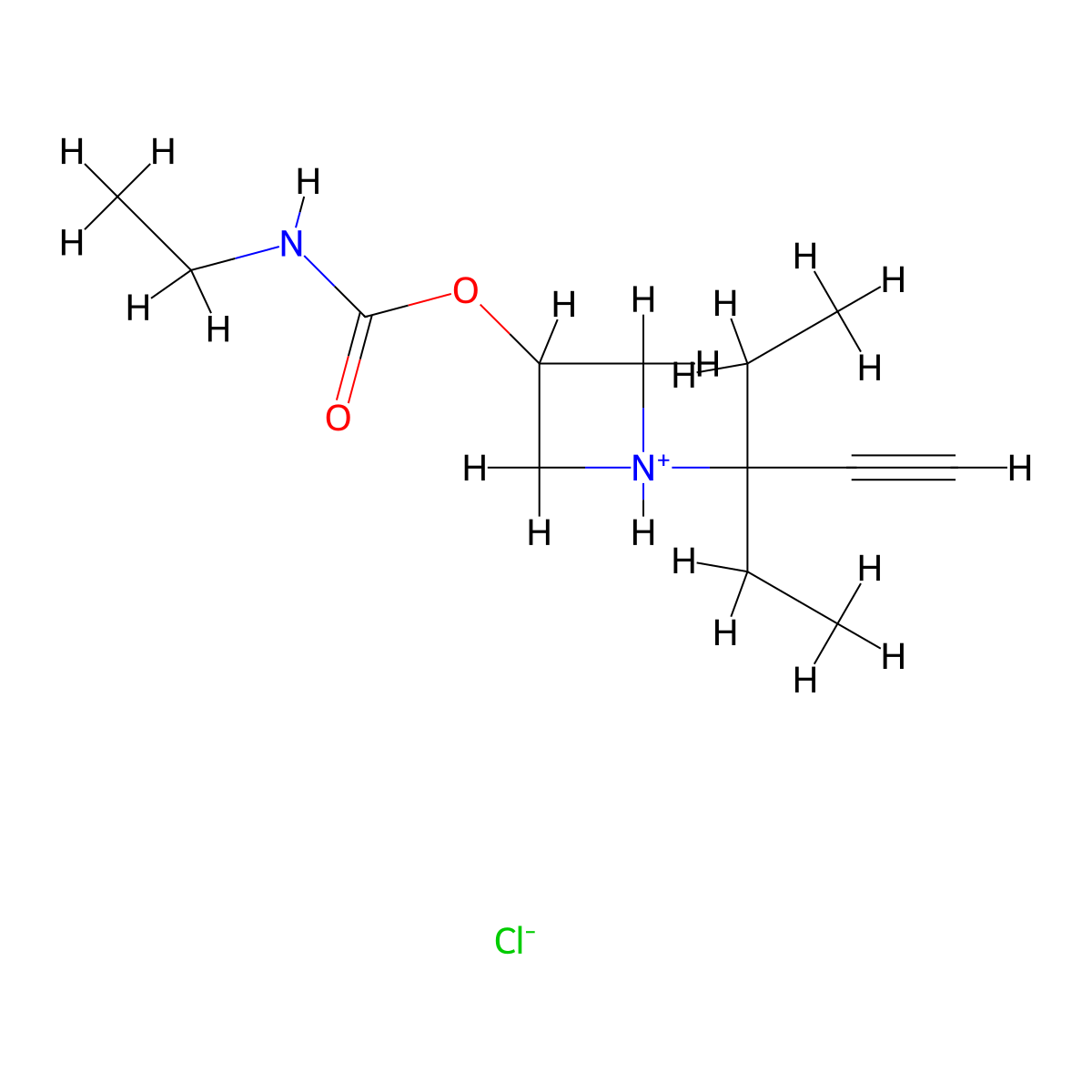 Carbamic acid, ethyl-, 1-(1,1-diethyl-2-propynyl)-3-azetidinyl ester, monohydrochloride molecular structure, CAS 60752-83-2