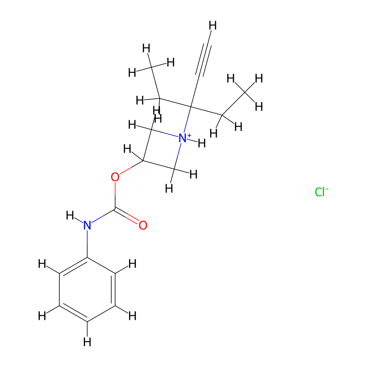 1-(3-Ethylpent-1-yn-3-yl)azetidin-3-yl hydrogen phenylcarbonimidate--hydrogen chloride (1/1) molecular structure, CAS 60752-94-5