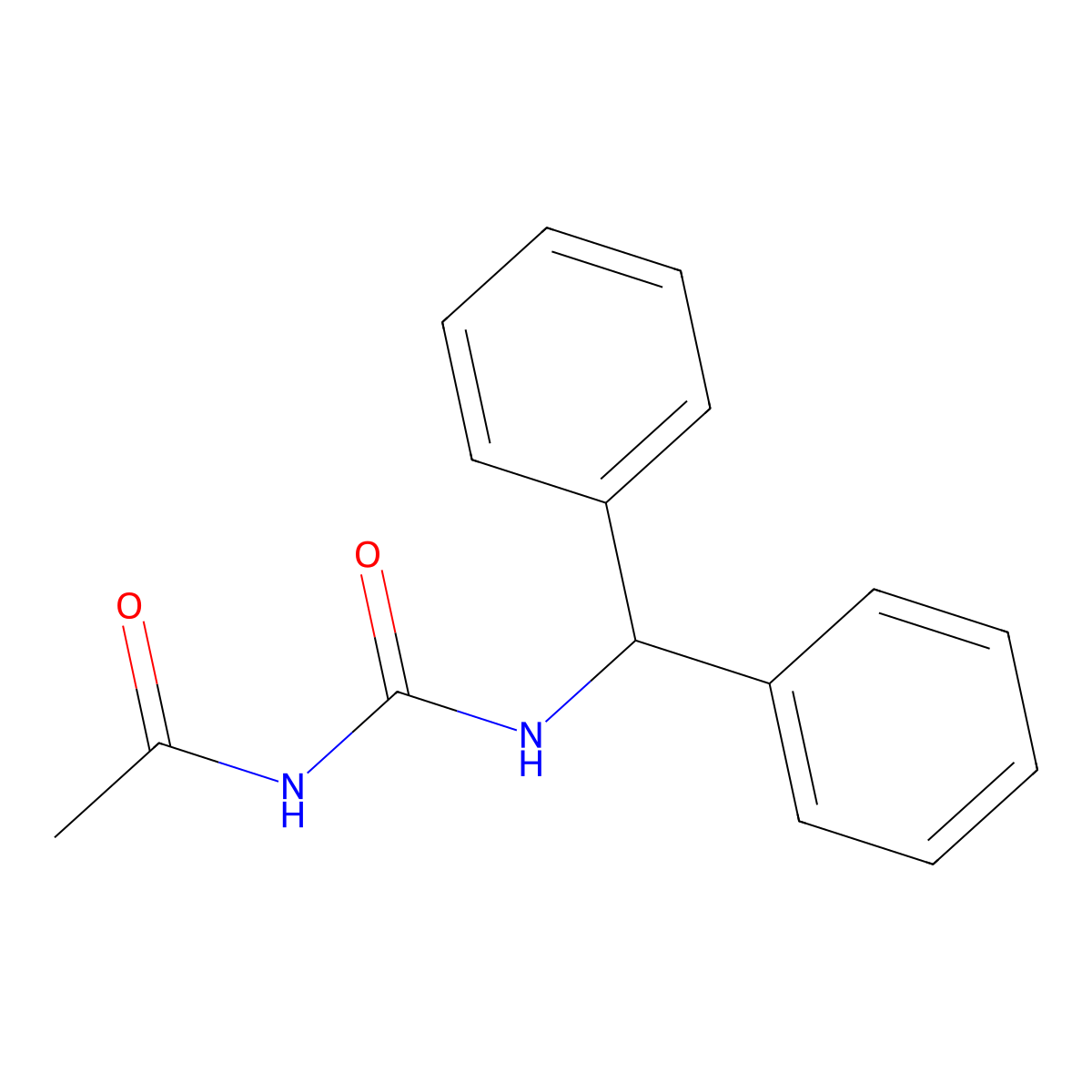 N-(benzhydrylcarbamoyl)acetamide molecular structure, CAS 60758-23-8