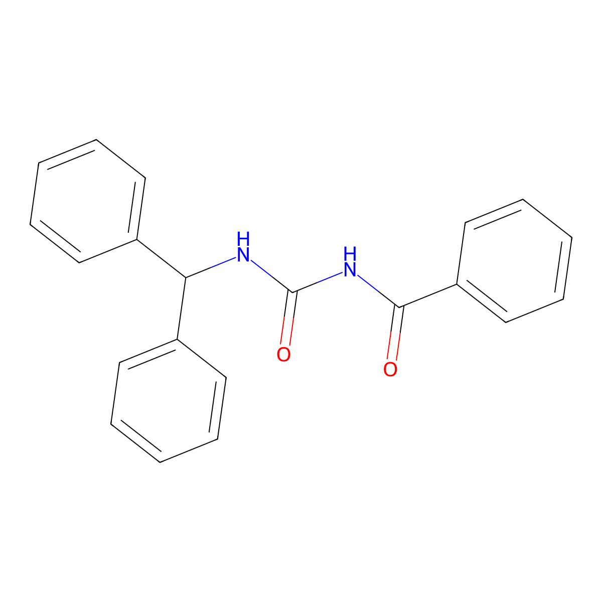 1-Benzhydryl-3-benzoylurea molecular structure, CAS 60758-32-9