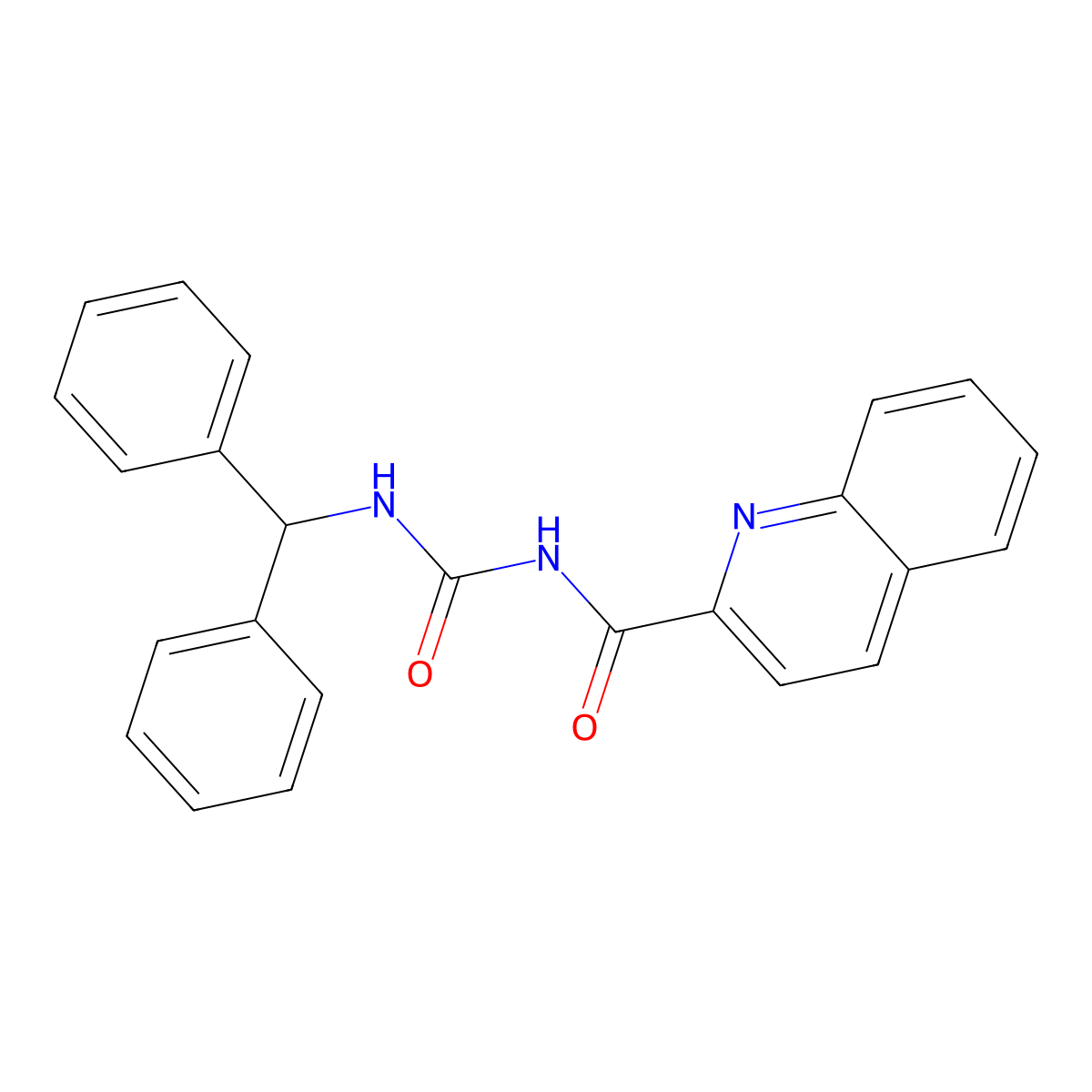 2-Quinolinecarboxamide, N-(((diphenylmethyl)amino)carbonyl)- molecular structure, CAS 60758-36-3