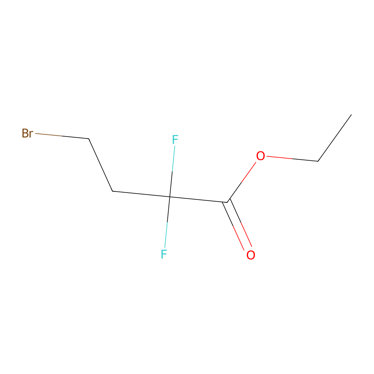Ethyl 4-bromo-2,2-difluorobutanoate molecular structure, CAS 60758-44-3