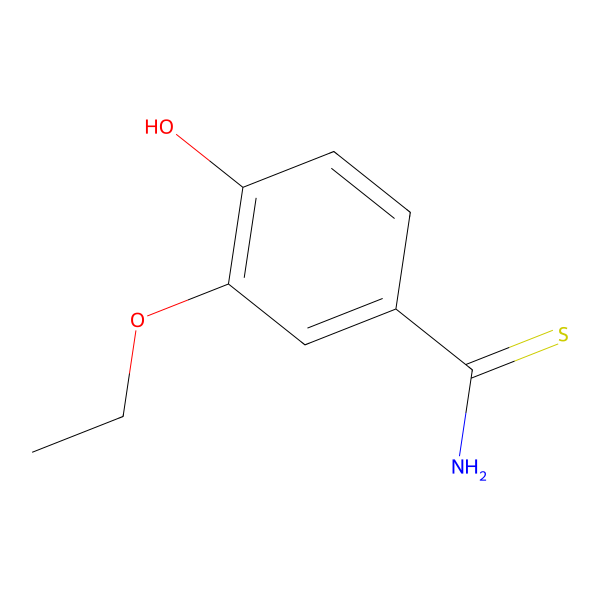 3-Ethoxy-4-hydroxybenzothioamide molecular structure, CAS 60758-80-7
