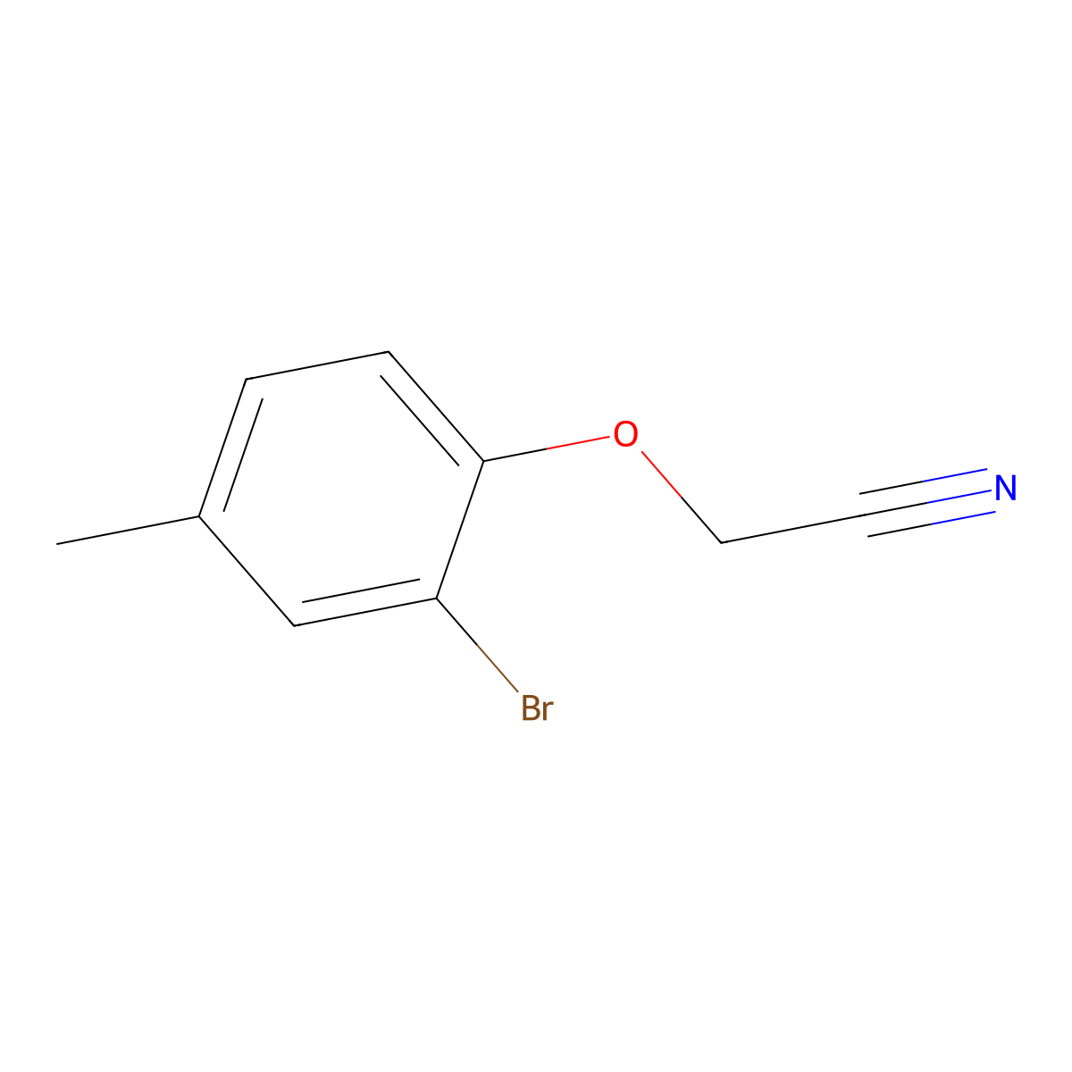 (2-Bromo-4-methylphenoxy)acetonitrile molecular structure, CAS 60758-92-1