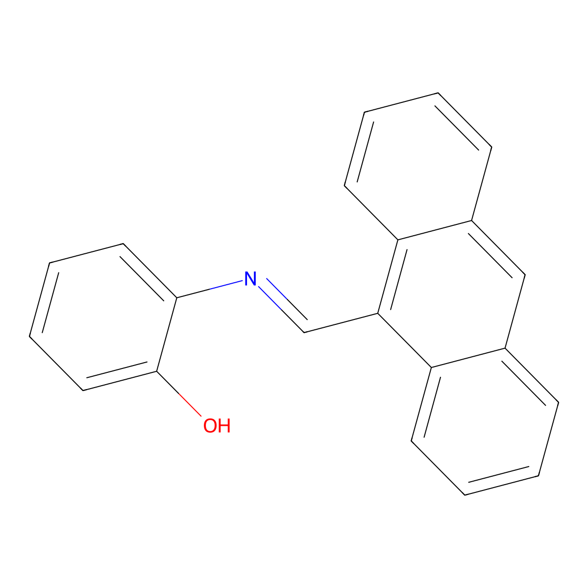 N-(9-Anthracenylmethylene)-2-hydroxyaniline molecular structure, CAS 6076-01-3
