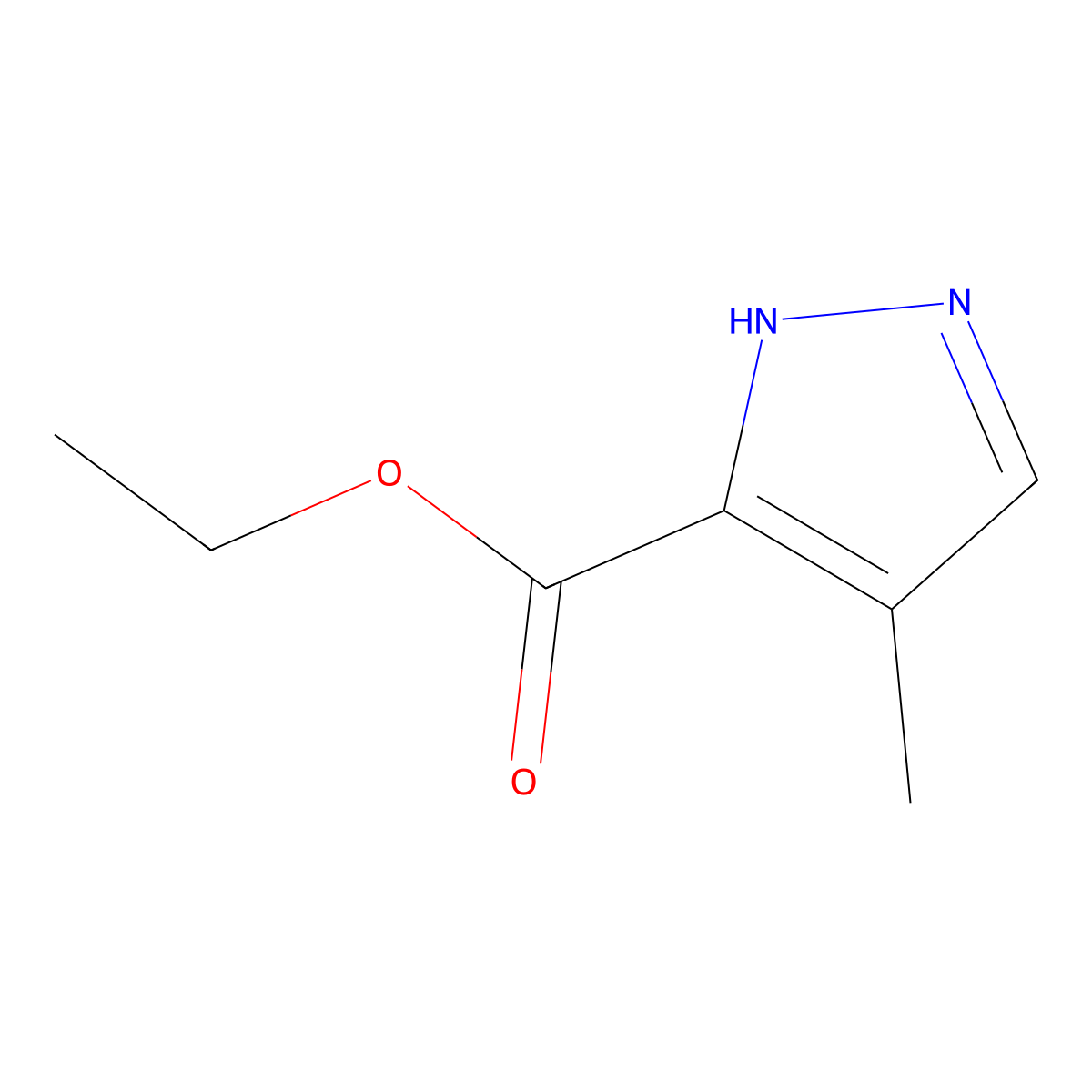 ethyl 4-methyl-1H-pyrazole-5-carboxylate molecular structure, CAS 6076-12-6