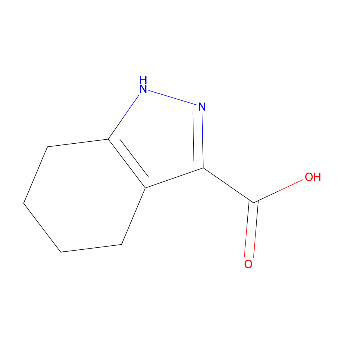 4,5,6,7-Tetrahydro-1H-indazole-3-carboxylic acid molecular structure, CAS 6076-13-7