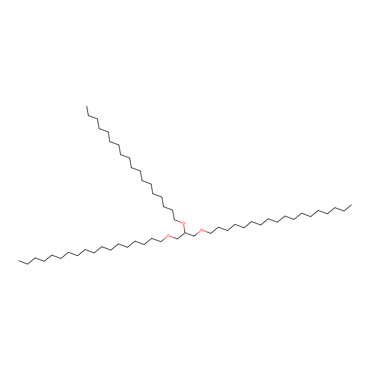 Octadecane, 1,1',1''-[1,2,3-propanetriyltris(oxy)]tris- molecular structure, CAS 6076-42-2