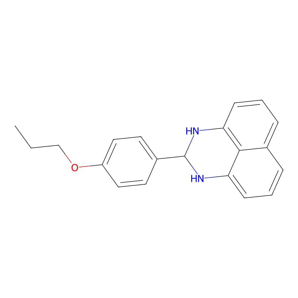 2-(4-propoxyphenyl)-2,3-dihydro-1H-perimidine molecular structure, CAS 6076-61-5