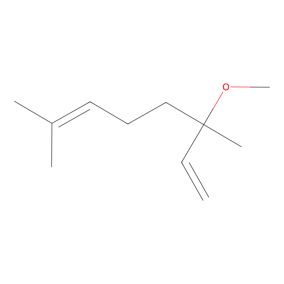 O-Methyllinalool, (+-)- molecular structure, CAS 60763-44-2