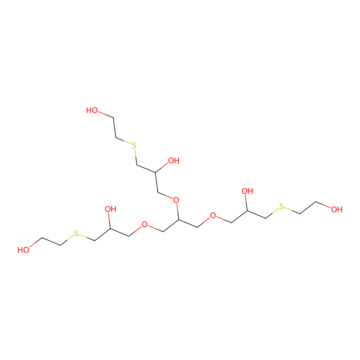 9-(2-Hydroxy-3-((2-hydroxyethyl)thio)propoxy)-7,11-dioxa-3,15-dithiaheptadecane-1,5,13,17-tetrol molecular structure, CAS 60763-76-0